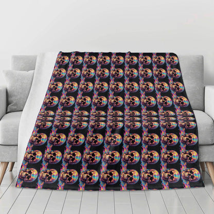Dripping Skulls Horizontal Flannel Breathable Blanket 4 Sizes - DeRose Seasonal