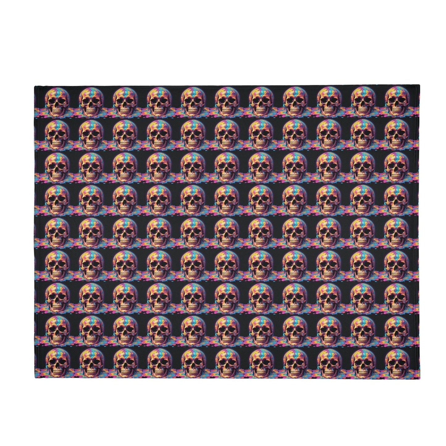 Dripping Skulls Horizontal Flannel Breathable Blanket 4 Sizes - DeRose Seasonal