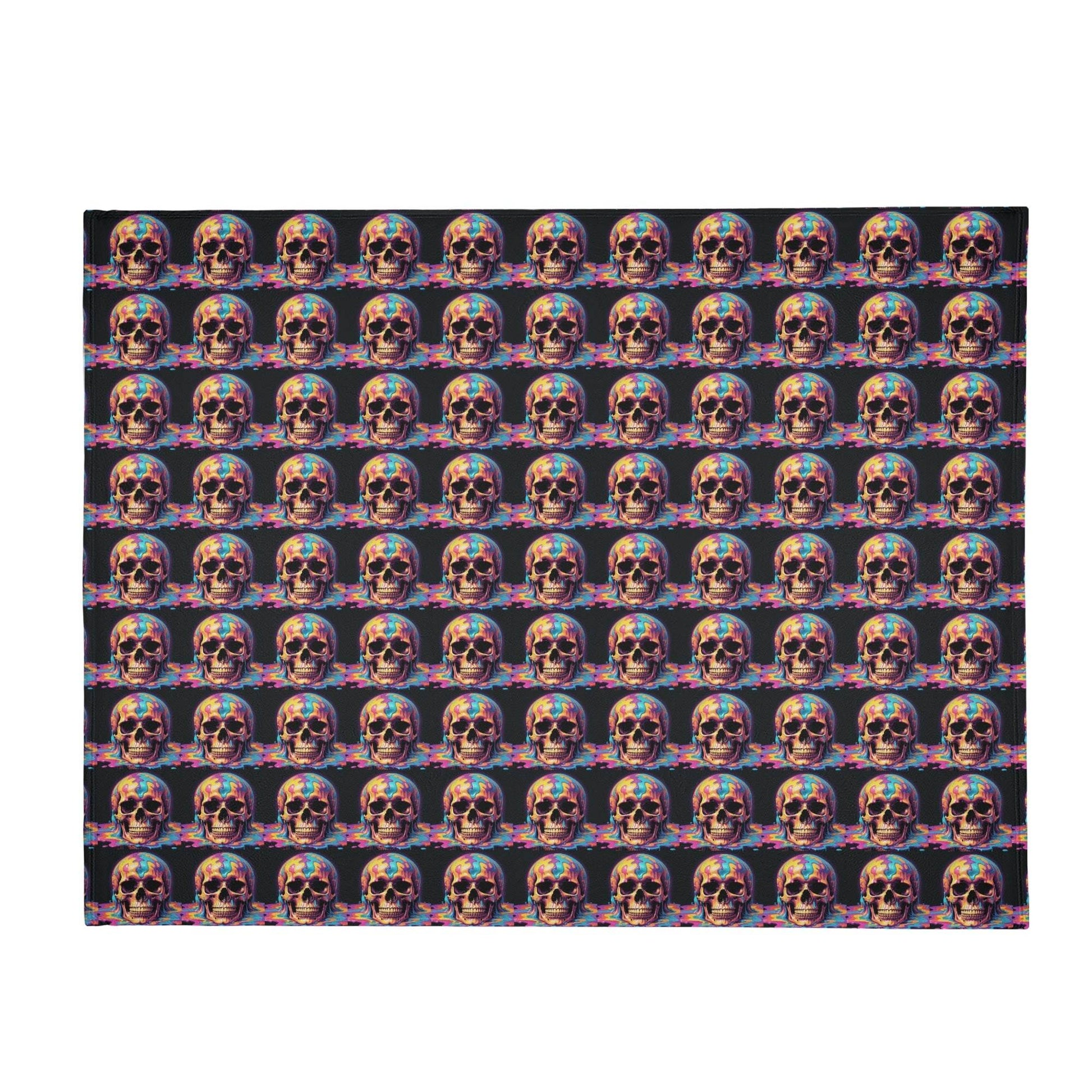 Dripping Skulls Horizontal Flannel Breathable Blanket 4 Sizes - DeRose Seasonal