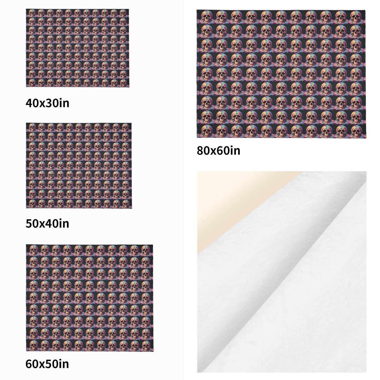 Dripping Skulls Horizontal Flannel Breathable Blanket 4 Sizes - DeRose Seasonal