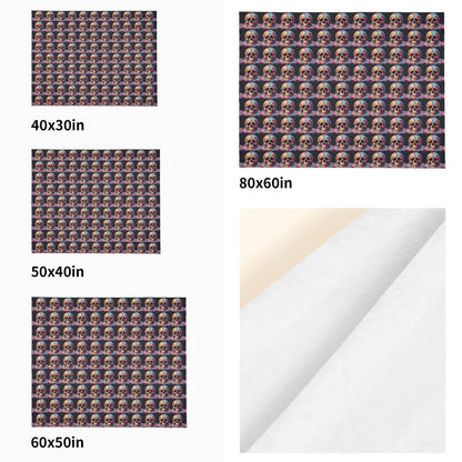 Dripping Skulls Horizontal Flannel Breathable Blanket 4 Sizes - DeRose Seasonal