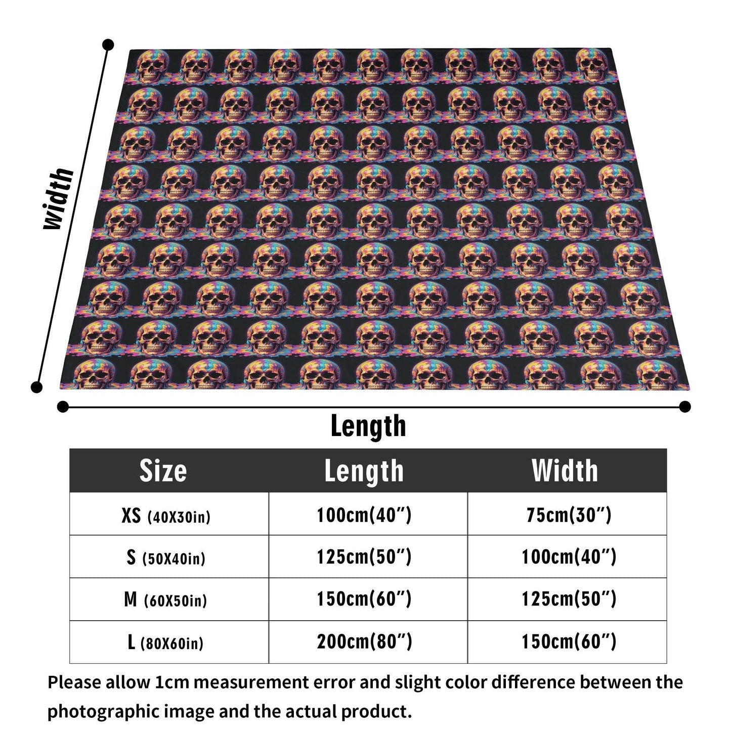 Dripping Skulls Horizontal Flannel Breathable Blanket 4 Sizes - DeRose Seasonal