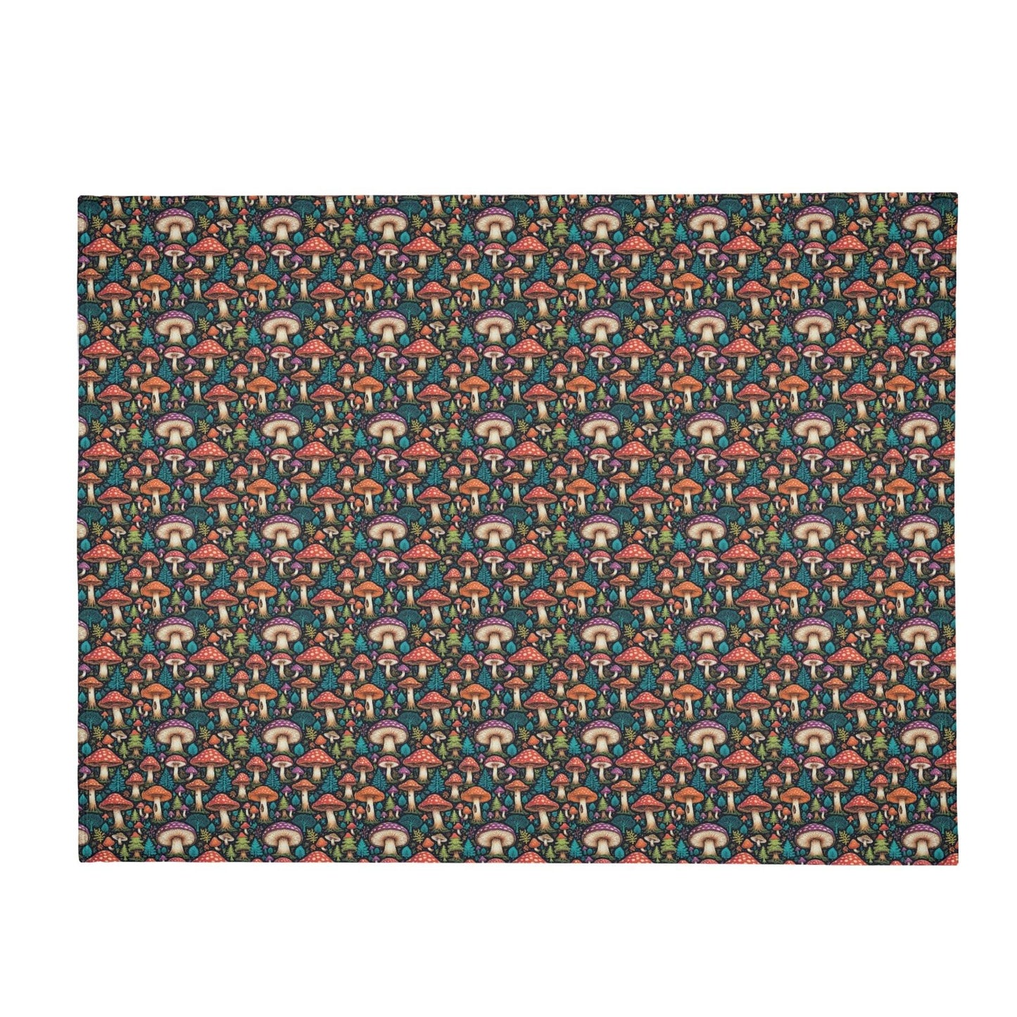 Forest Shrooms Horizontal Flannel Breathable Blanket 4 Sizes - DeRose Seasonal