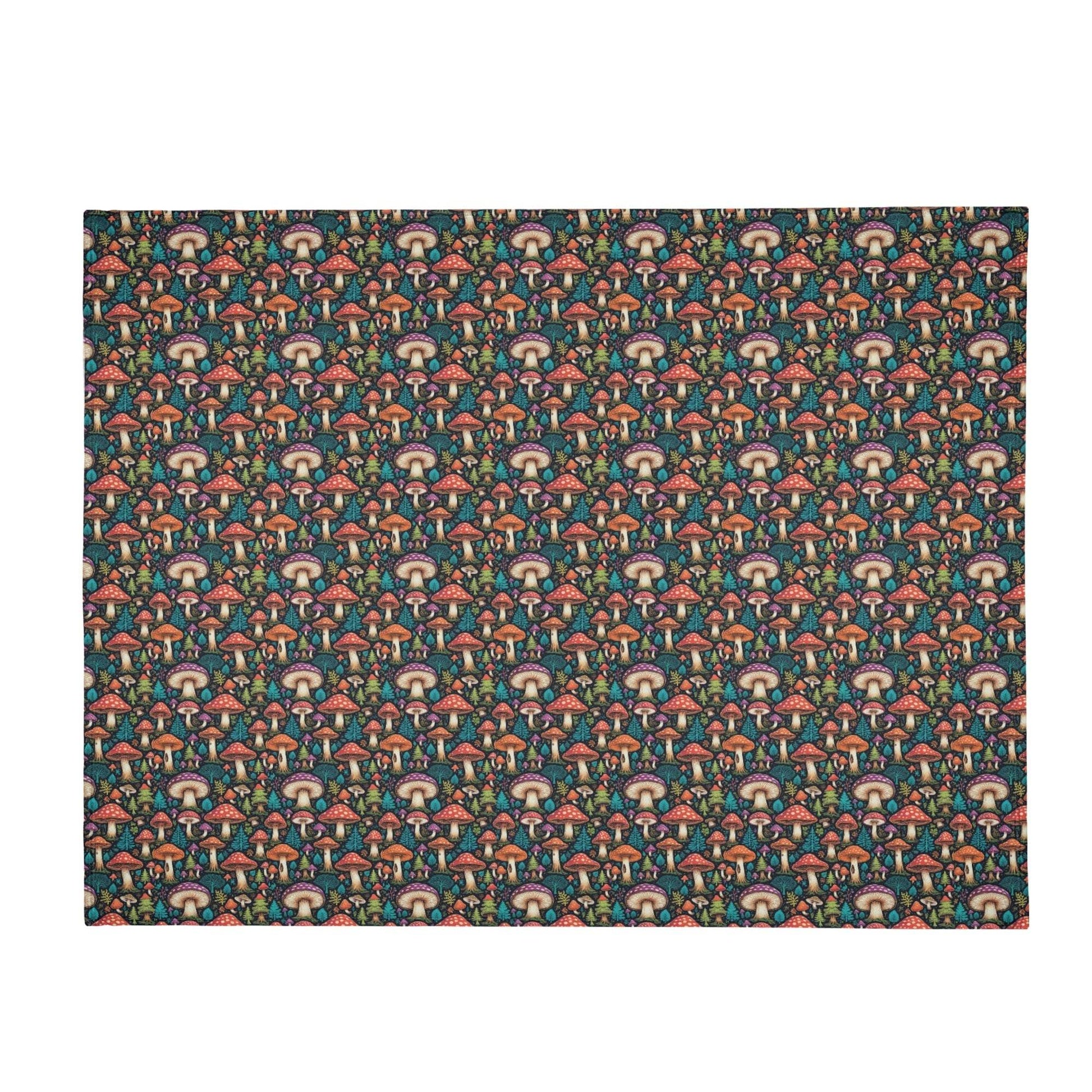Forest Shrooms Horizontal Flannel Breathable Blanket 4 Sizes - DeRose Seasonal