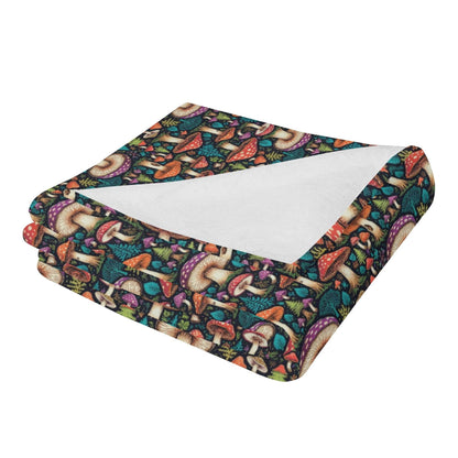 Forest Shrooms Horizontal Flannel Breathable Blanket 4 Sizes - DeRose Seasonal