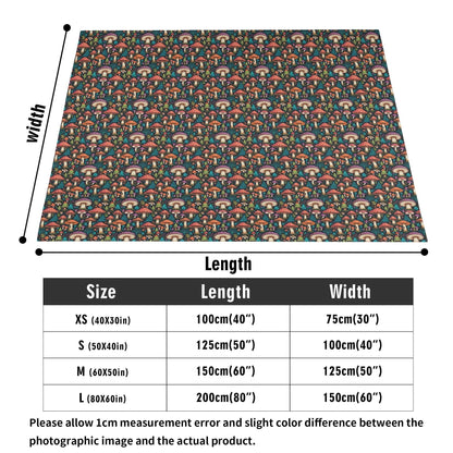 Forest Shrooms Horizontal Flannel Breathable Blanket 4 Sizes - DeRose Seasonal