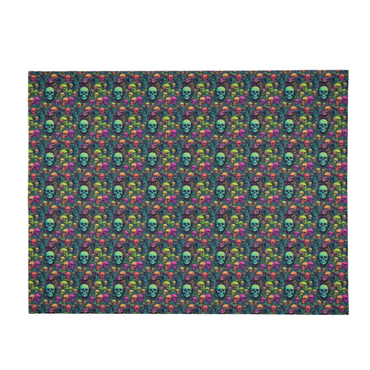 Trippy Skulls Horizontal Flannel Breathable Blanket 4 Sizes - DeRose Seasonal