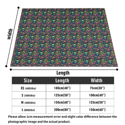Trippy Skulls Horizontal Flannel Breathable Blanket 4 Sizes - DeRose Seasonal