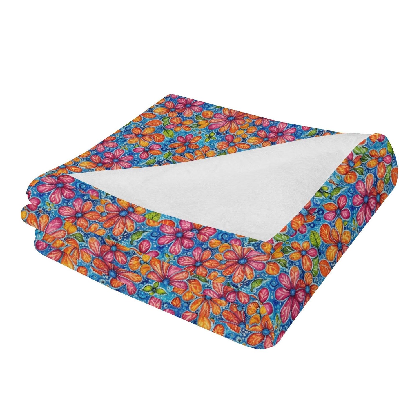 Floral Trippy Horizontal Flannel Breathable Blanket 4 Sizes - DeRose Seasonal