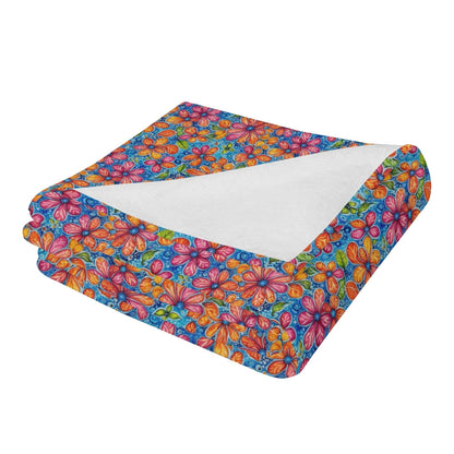 Floral Trippy Horizontal Flannel Breathable Blanket 4 Sizes - DeRose Seasonal