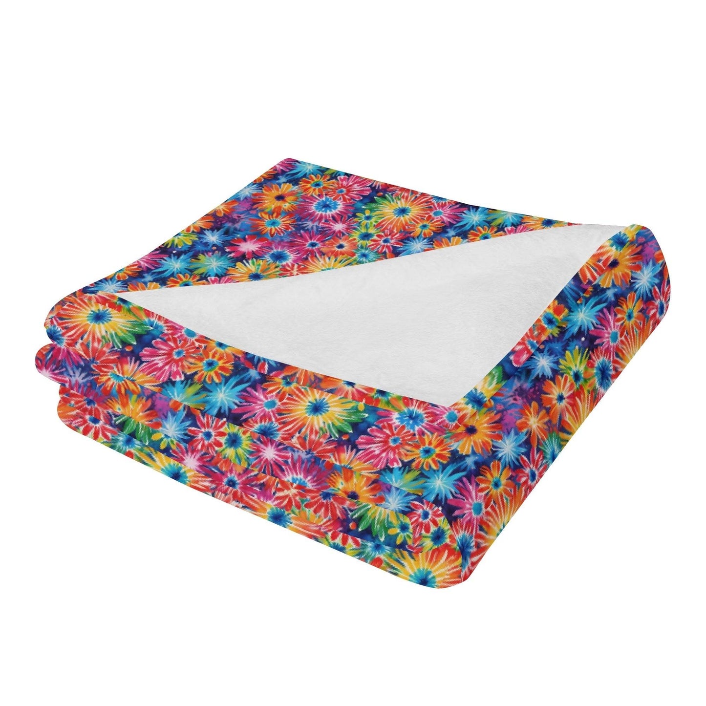 Daisy Tie-Dye Horizontal Flannel Breathable Blanket 4 Sizes - DeRose Seasonal