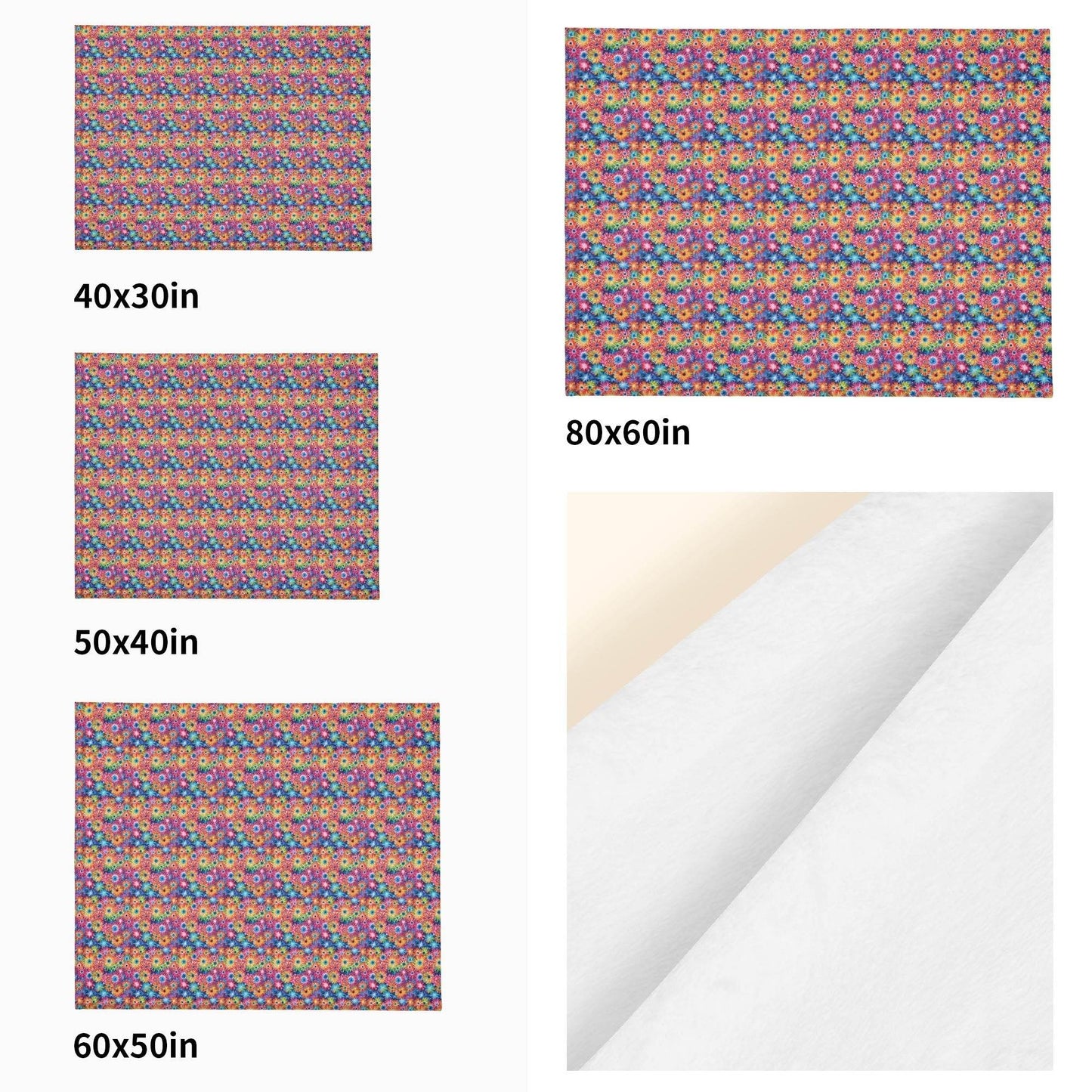 Daisy Tie-Dye Horizontal Flannel Breathable Blanket 4 Sizes - DeRose Seasonal