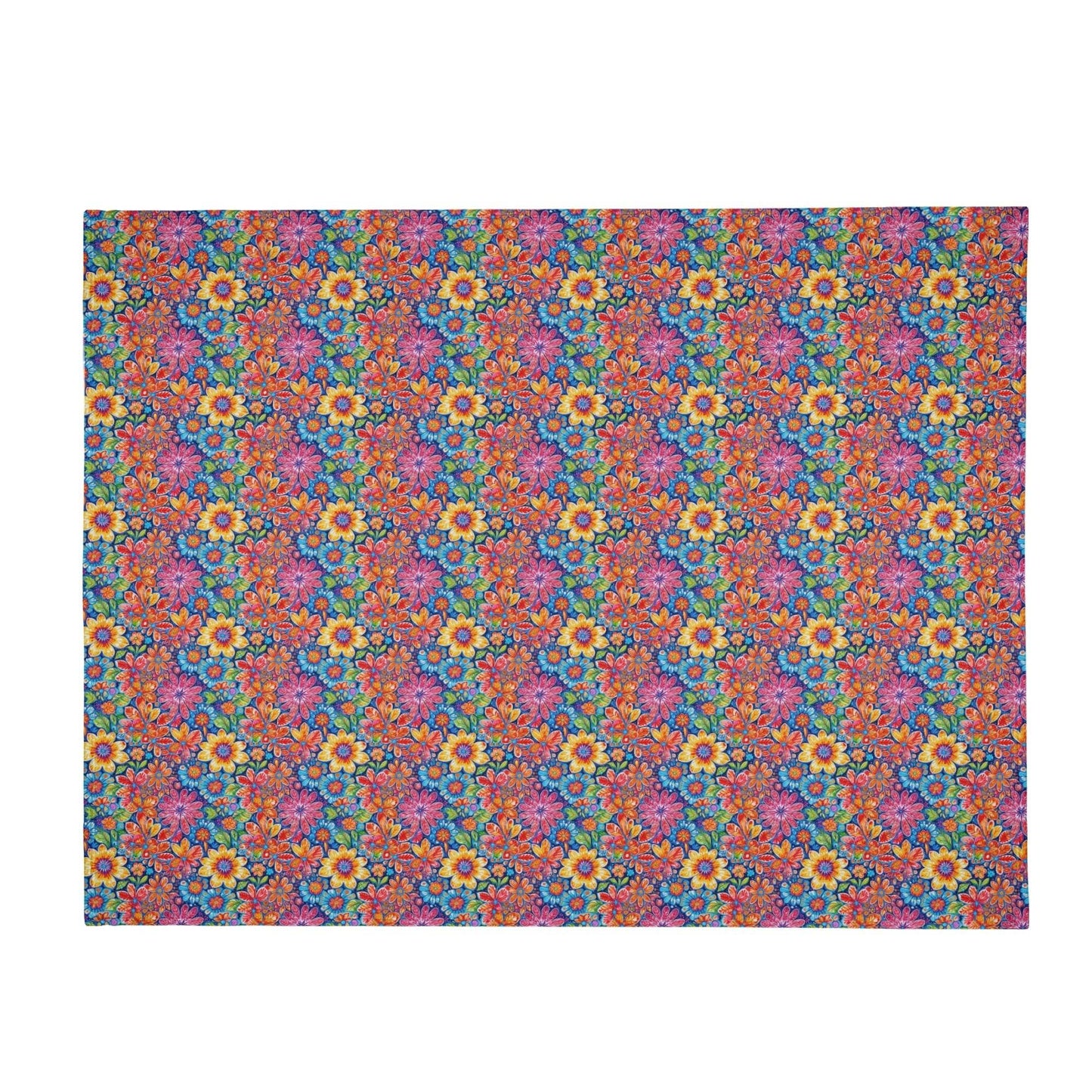 Groovy Flowers Horizontal Flannel Breathable Blanket 4 Sizes - DeRose Seasonal