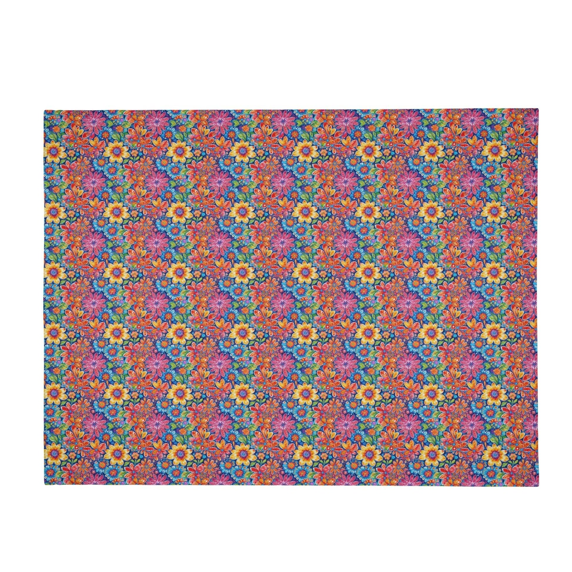 Groovy Flowers Horizontal Flannel Breathable Blanket 4 Sizes - DeRose Seasonal