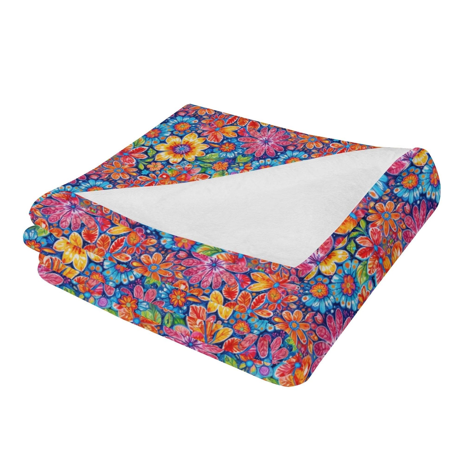 Groovy Flowers Horizontal Flannel Breathable Blanket 4 Sizes - DeRose Seasonal