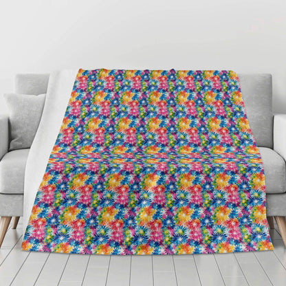 Tie-Dye Explosion Horizontal Flannel Breathable Blanket 4 Sizes - DeRose Seasonal