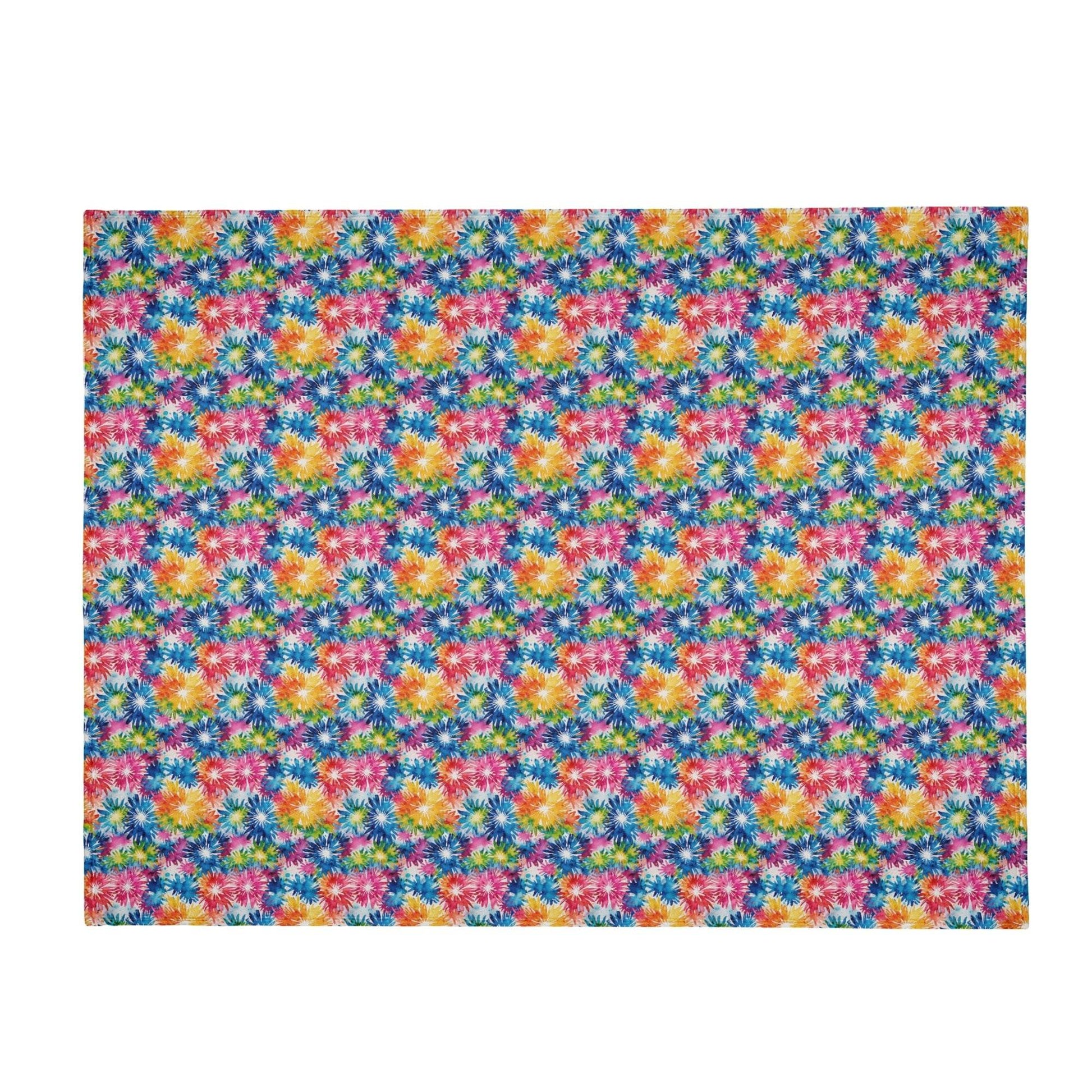 Tie-Dye Explosion Horizontal Flannel Breathable Blanket 4 Sizes - DeRose Seasonal