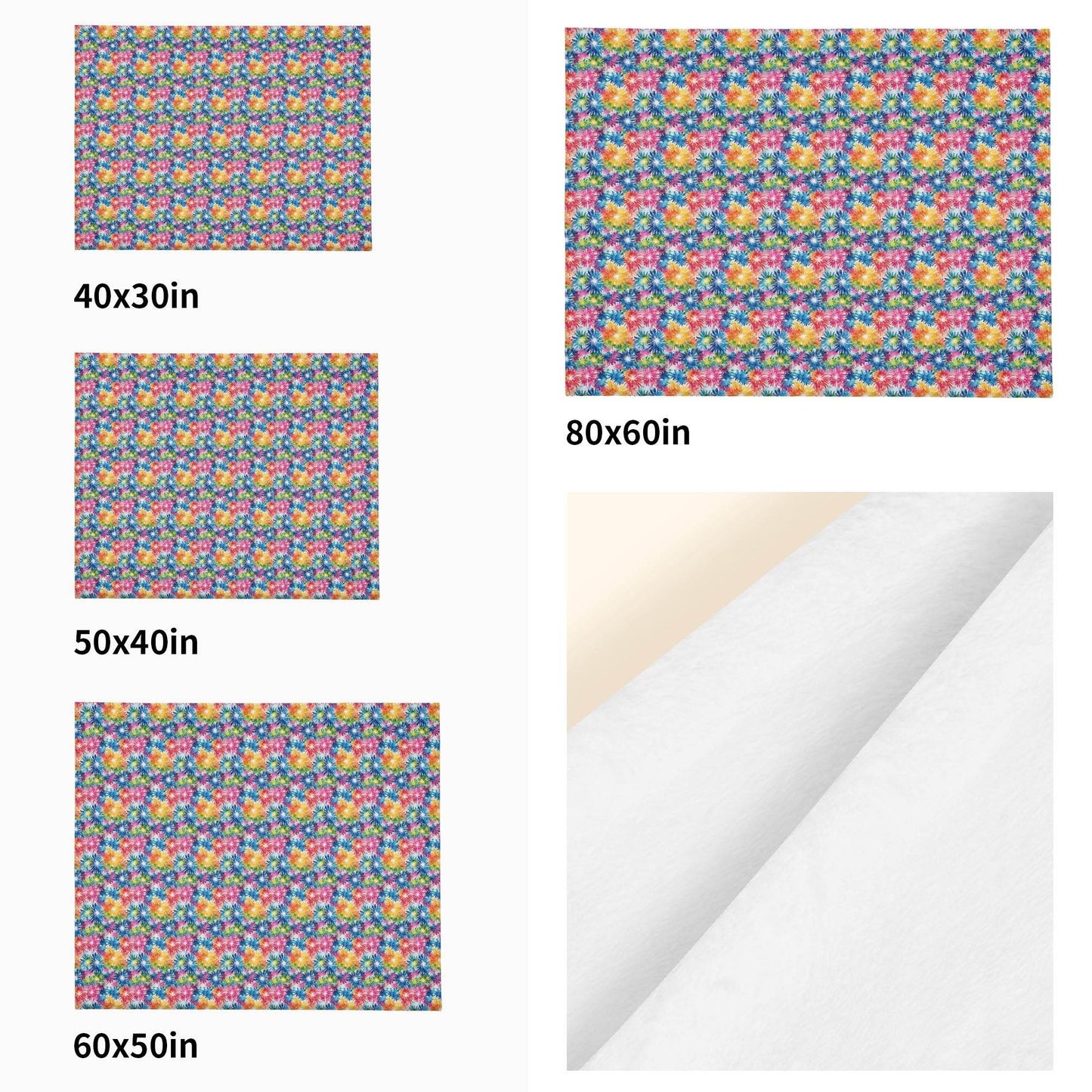 Tie-Dye Explosion Horizontal Flannel Breathable Blanket 4 Sizes - DeRose Seasonal