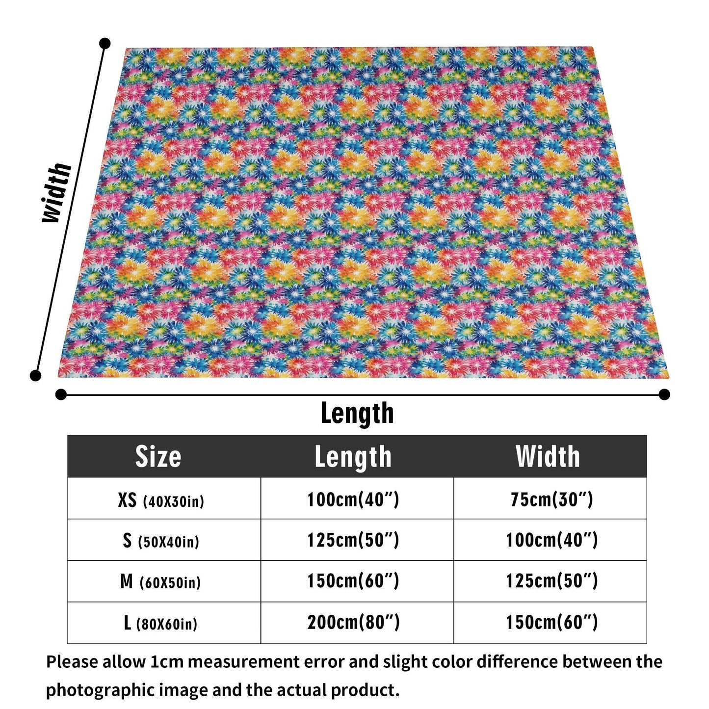 Tie-Dye Explosion Horizontal Flannel Breathable Blanket 4 Sizes - DeRose Seasonal