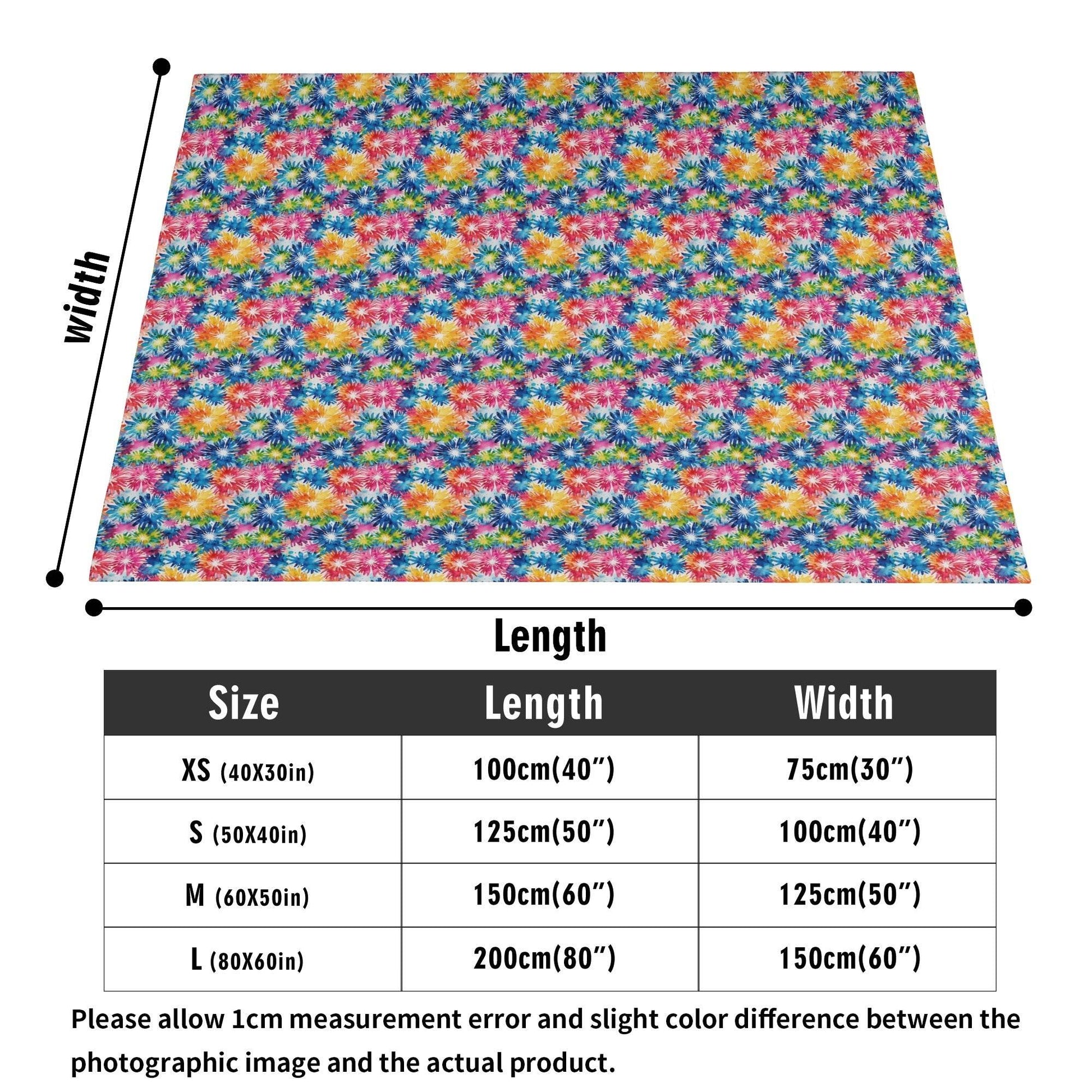 Tie-Dye Explosion Horizontal Flannel Breathable Blanket 4 Sizes - DeRose Seasonal