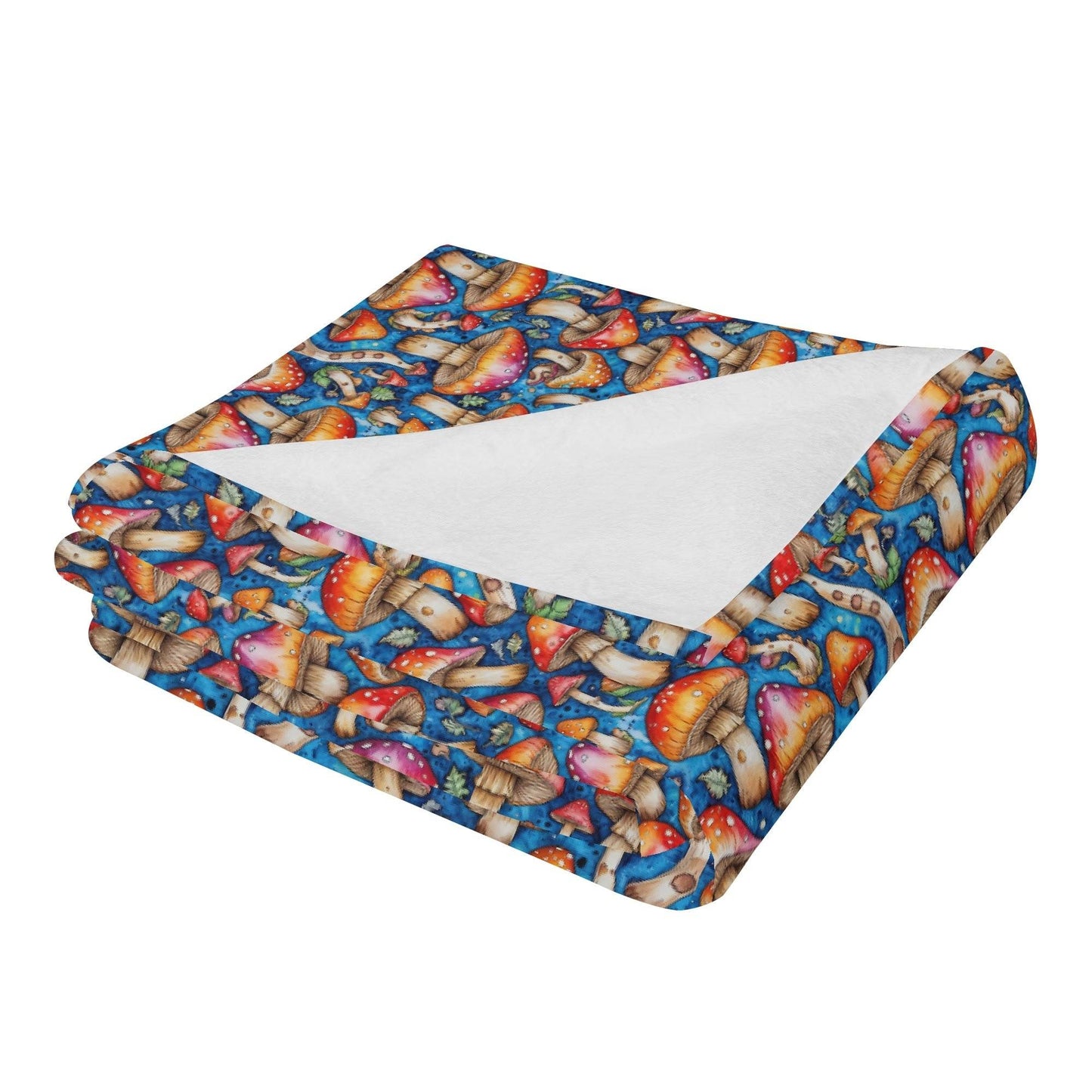 Tie-Dye Mushrooms Horizontal Flannel Breathable Blanket 4 Sizes - DeRose Seasonal