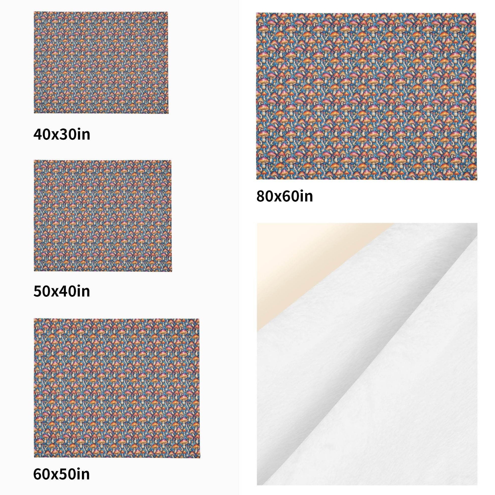 Tie-Dye Mushrooms Horizontal Flannel Breathable Blanket 4 Sizes - DeRose Seasonal