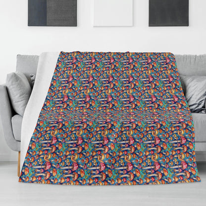 Trippy Tie-Dye Horizontal Flannel Breathable Blanket 4 Sizes - DeRose Seasonal