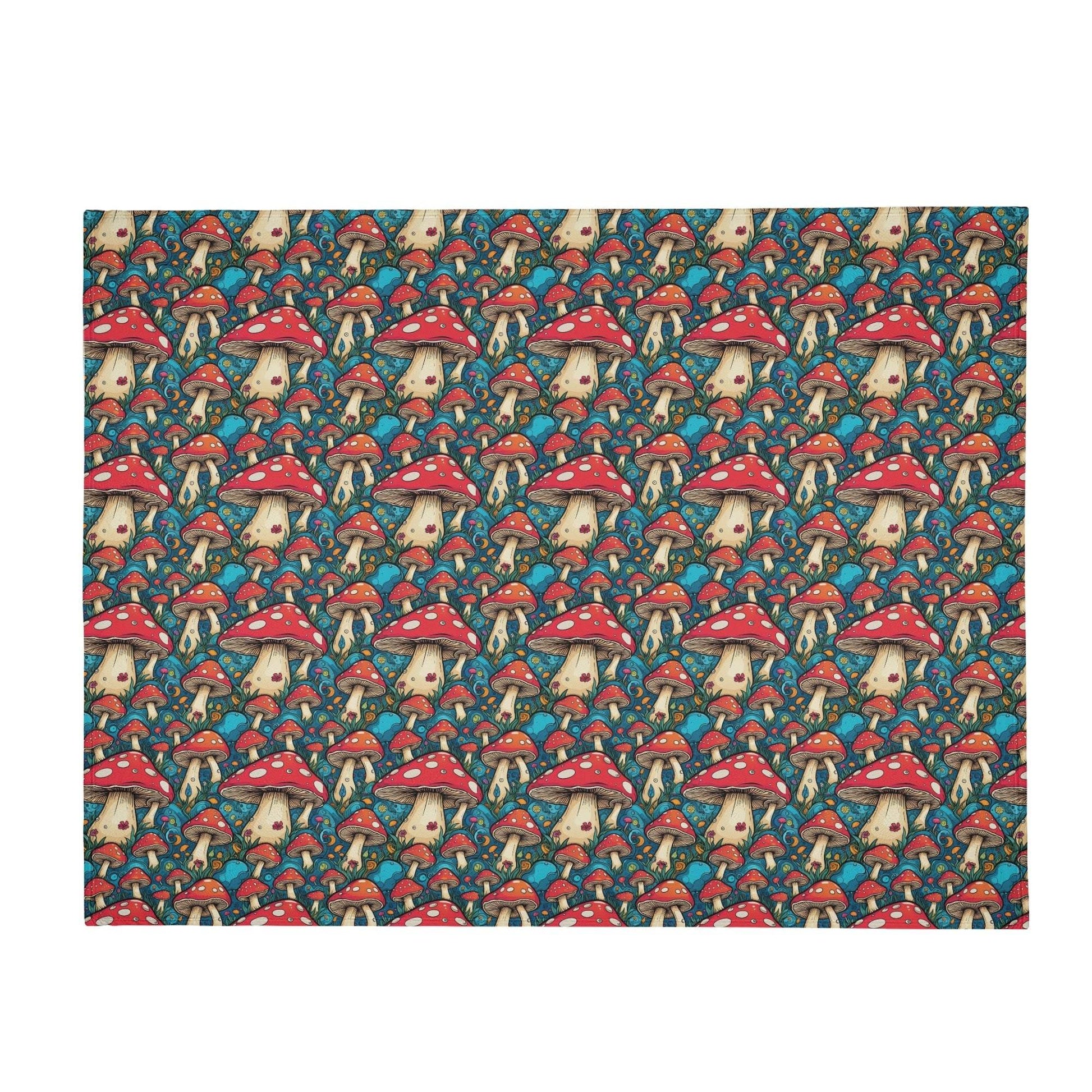 Deathcap Mushroom Horizontal Flannel Breathable Blanket 4 Sizes - DeRose Seasonal