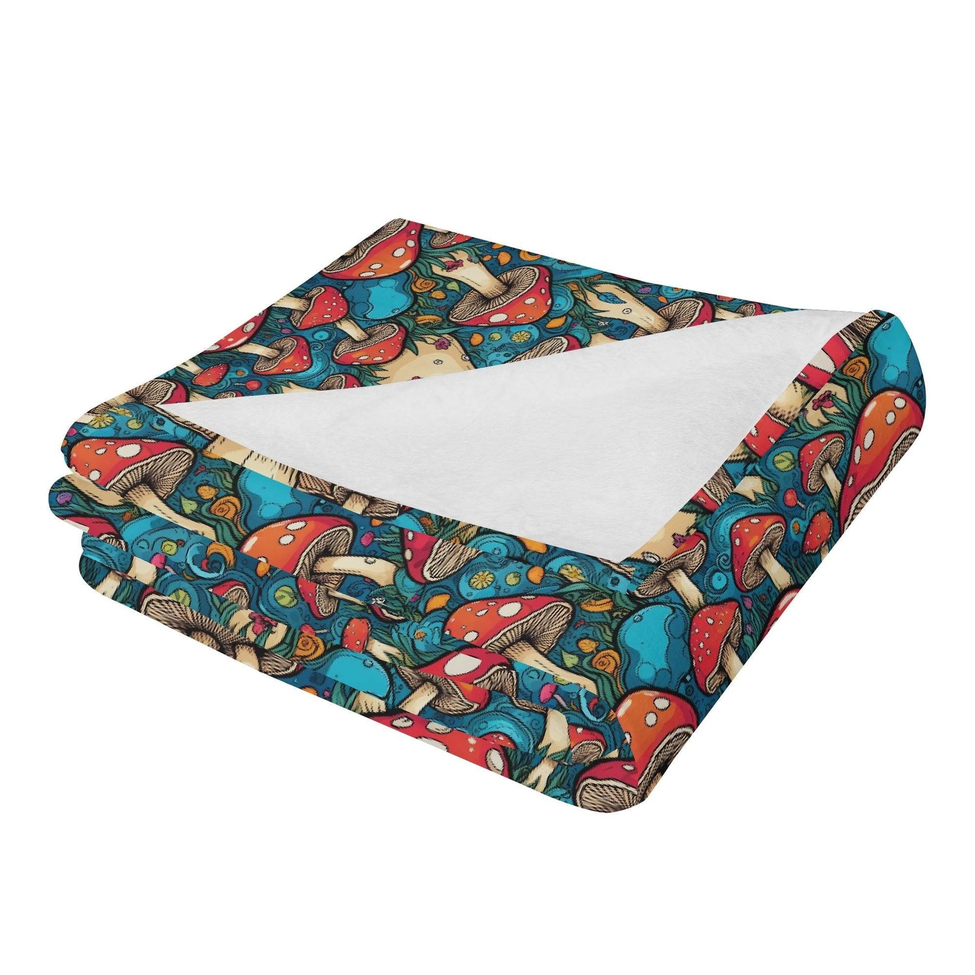 Deathcap Mushroom Horizontal Flannel Breathable Blanket 4 Sizes - DeRose Seasonal