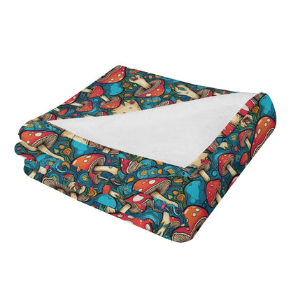 Deathcap Mushroom Horizontal Flannel Breathable Blanket 4 Sizes - DeRose Seasonal