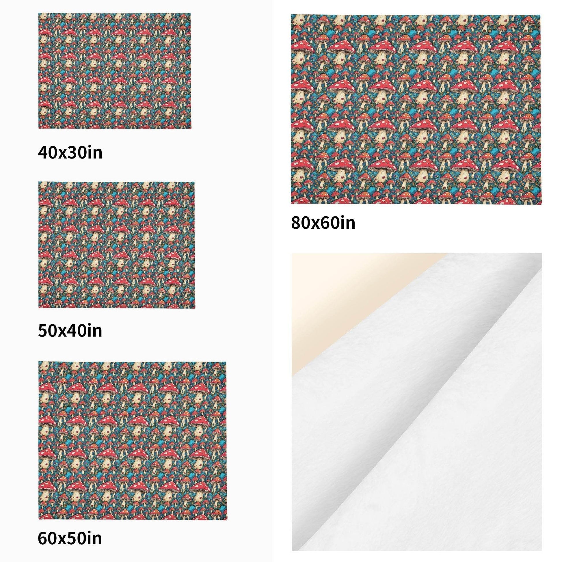 Deathcap Mushroom Horizontal Flannel Breathable Blanket 4 Sizes - DeRose Seasonal