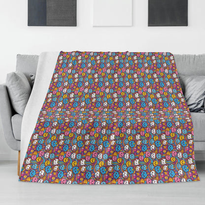 Cute Clouds Horizontal Flannel Breathable Blanket 4 Sizes - DeRose Seasonal