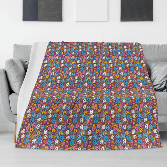 Cute Clouds Horizontal Flannel Breathable Blanket 4 Sizes - DeRose Seasonal