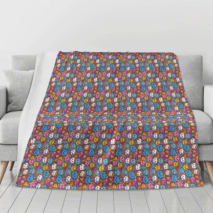 Cute Clouds Horizontal Flannel Breathable Blanket 4 Sizes - DeRose Seasonal