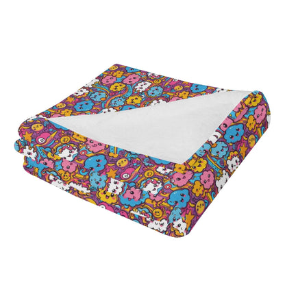 Cute Clouds Horizontal Flannel Breathable Blanket 4 Sizes - DeRose Seasonal