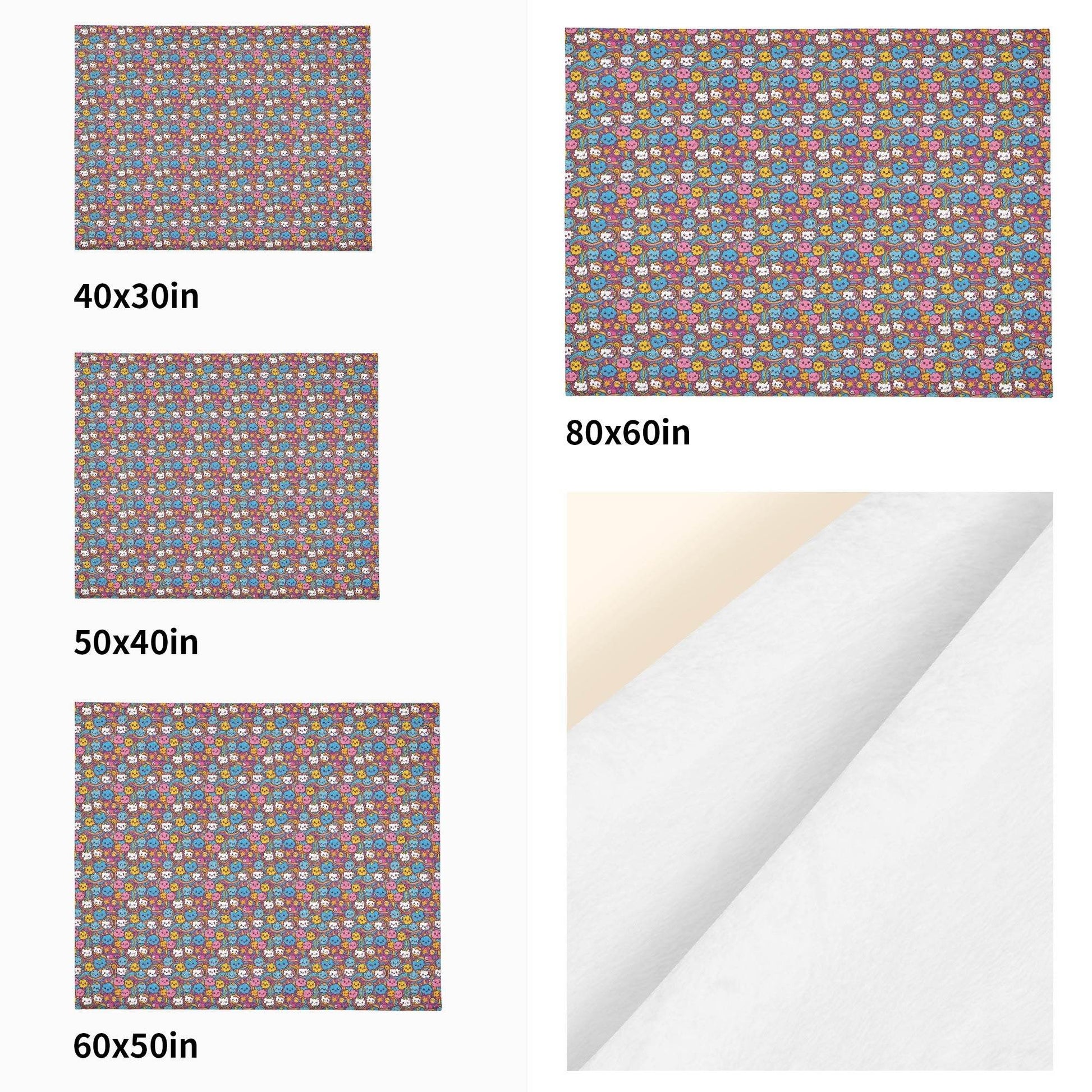 Cute Clouds Horizontal Flannel Breathable Blanket 4 Sizes - DeRose Seasonal