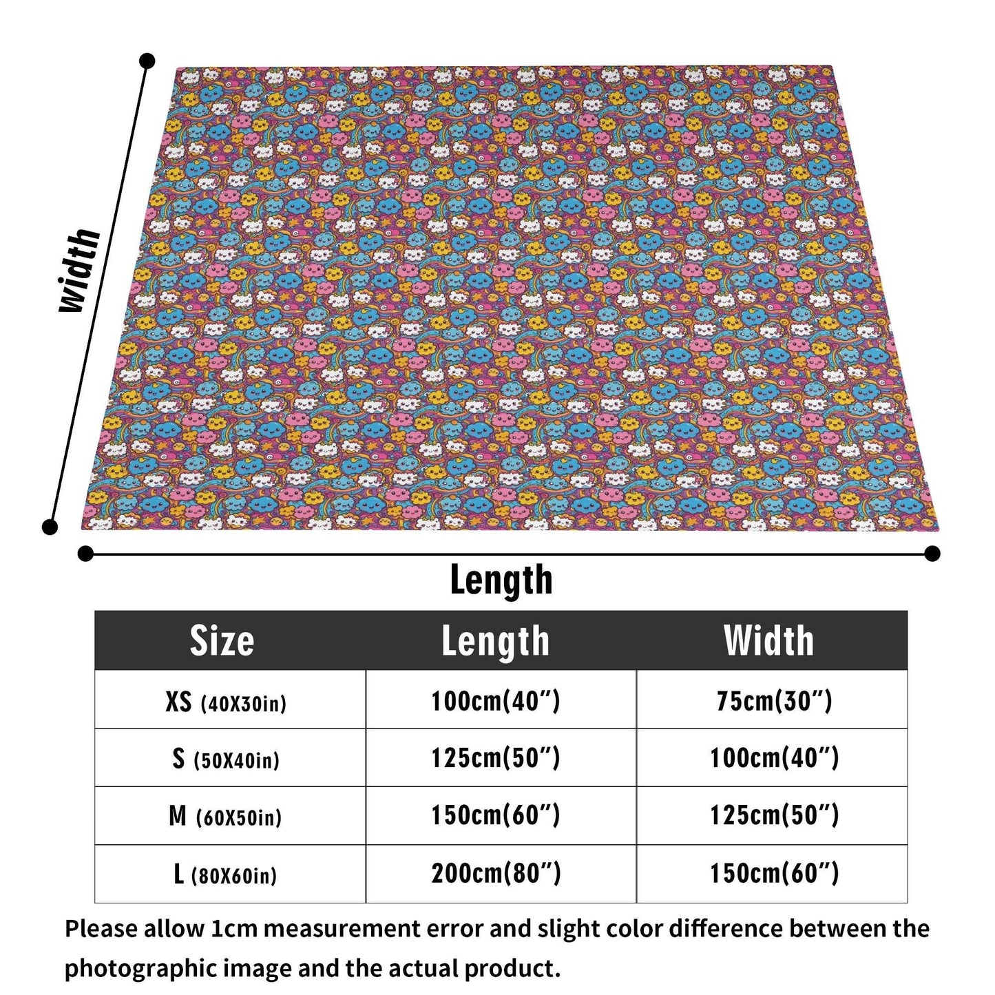 Cute Clouds Horizontal Flannel Breathable Blanket 4 Sizes - DeRose Seasonal