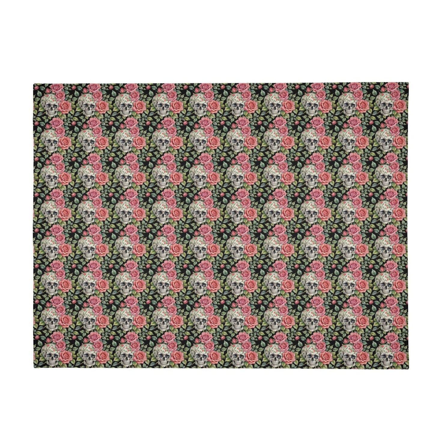Pink Skulls Horizontal Flannel Breathable Blanket 4 Sizes - DeRose Seasonal