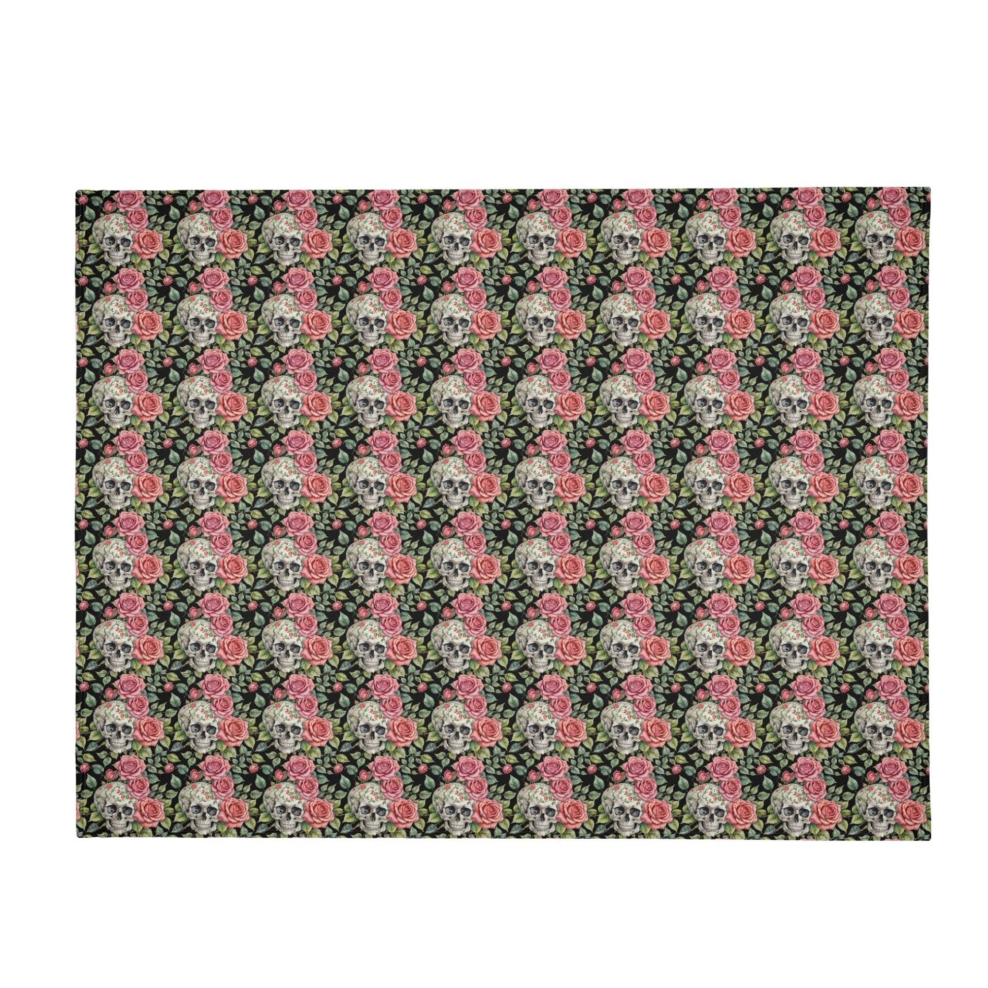 Pink Skulls Horizontal Flannel Breathable Blanket 4 Sizes - DeRose Seasonal