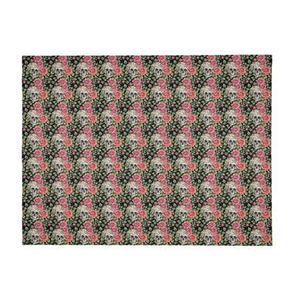 Pink Skulls Horizontal Flannel Breathable Blanket 4 Sizes - DeRose Seasonal