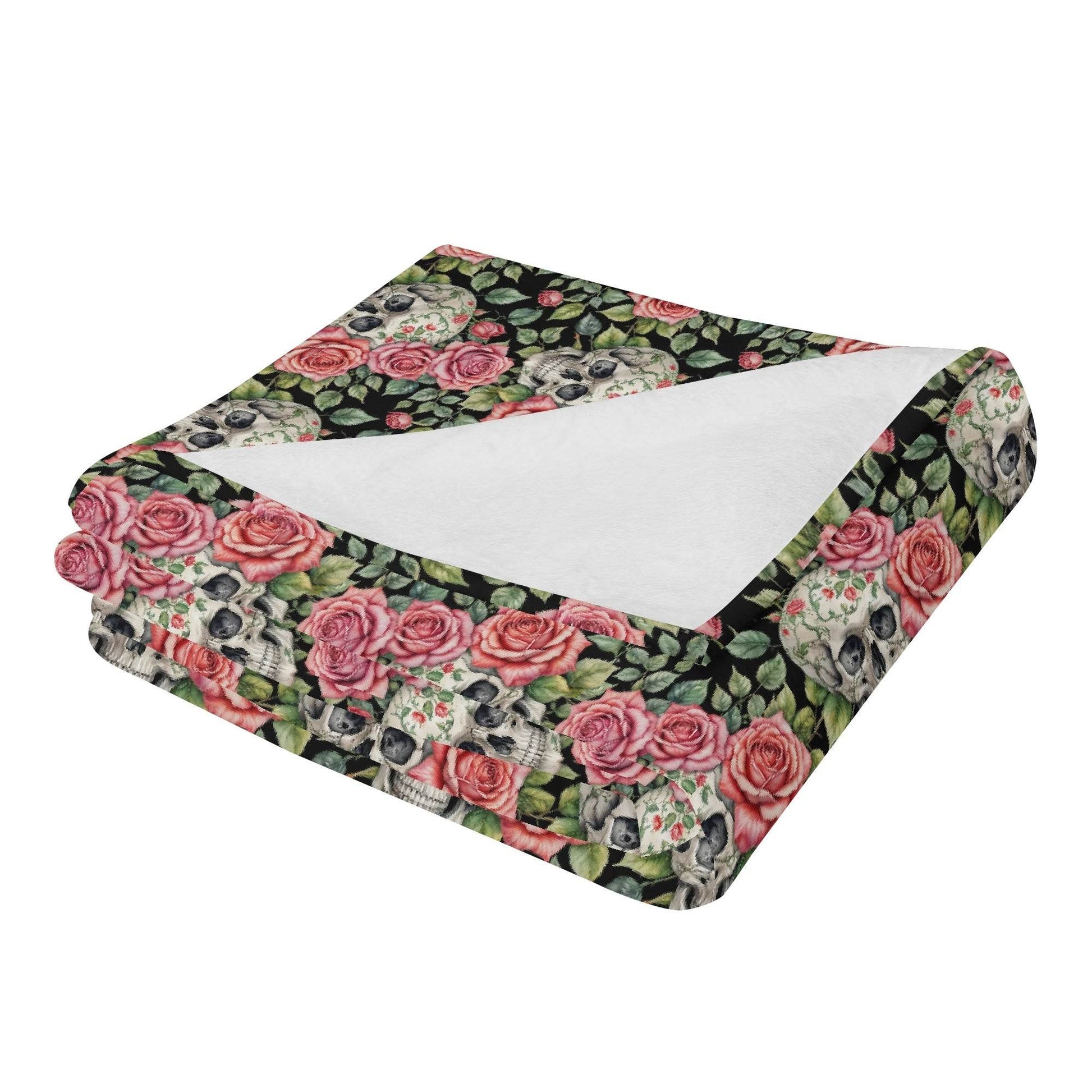 Pink Skulls Horizontal Flannel Breathable Blanket 4 Sizes - DeRose Seasonal
