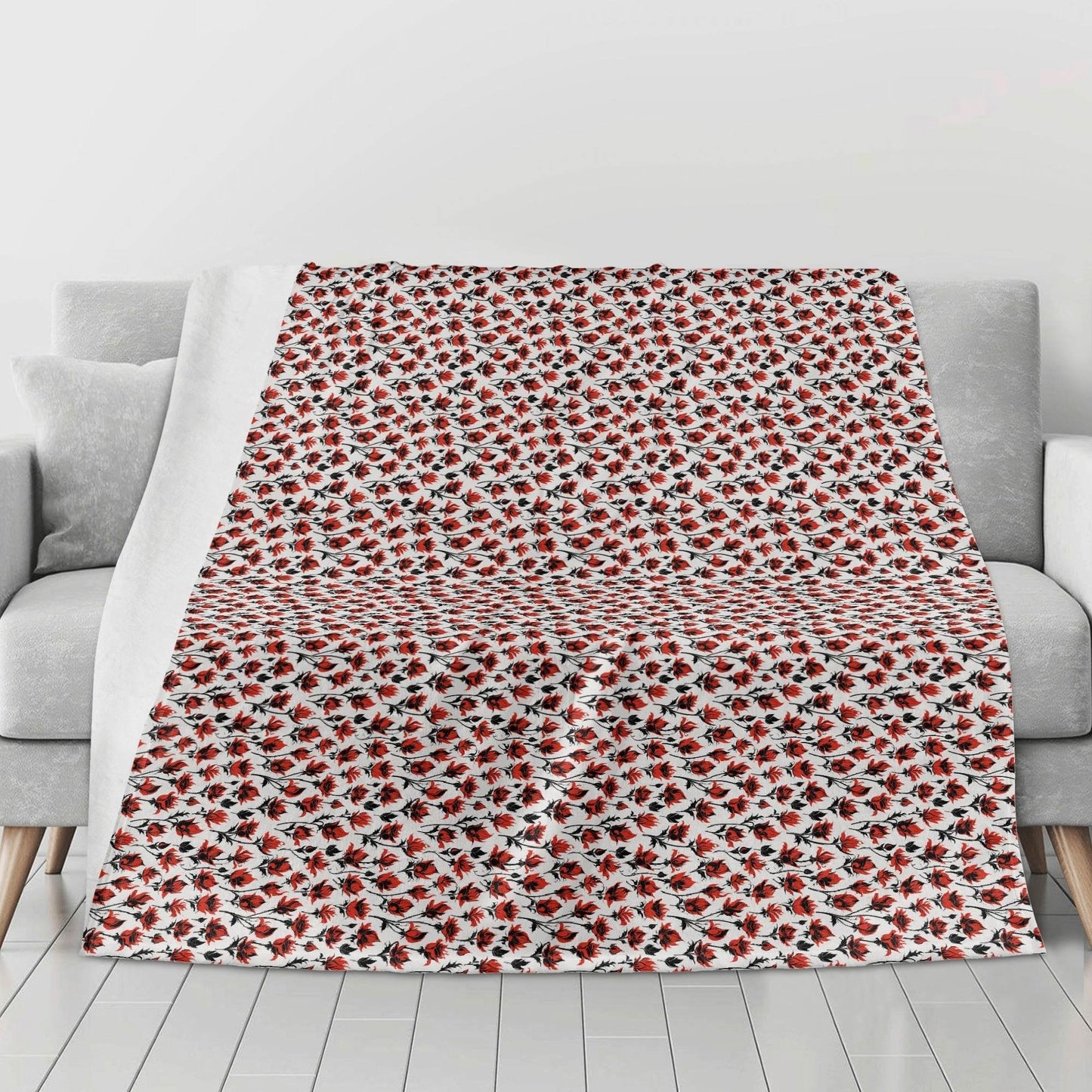 Floral Fire Horizontal Flannel Breathable Blanket 4 Sizes - DeRose Seasonal