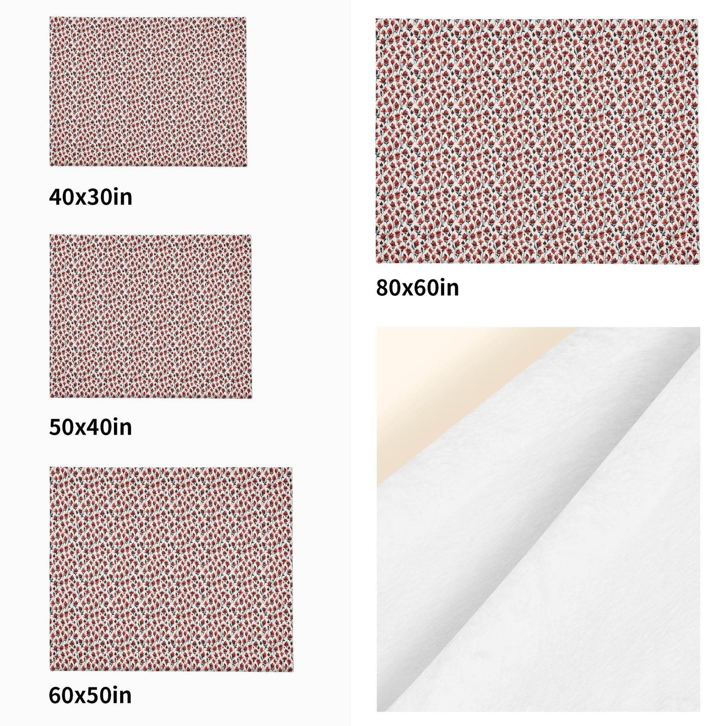 Floral Fire Horizontal Flannel Breathable Blanket 4 Sizes - DeRose Seasonal