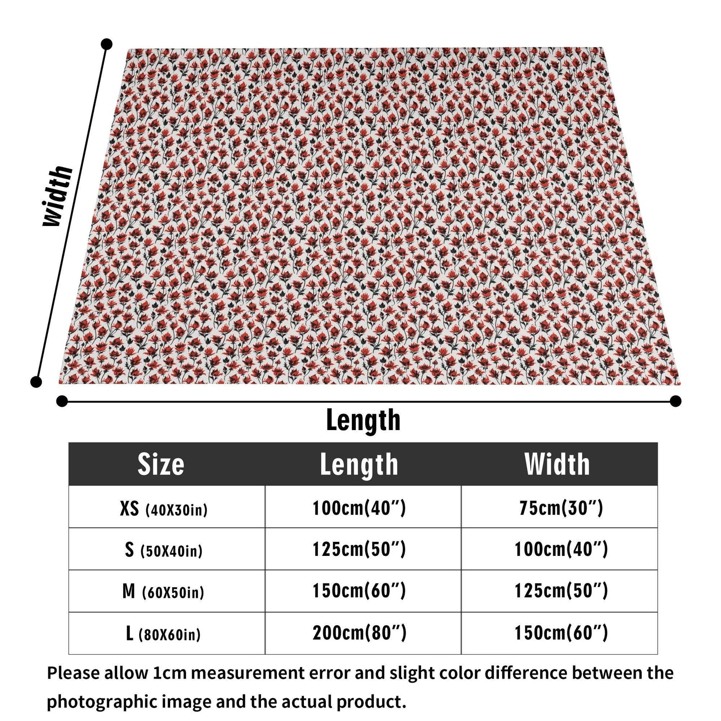 Floral Fire Horizontal Flannel Breathable Blanket 4 Sizes - DeRose Seasonal