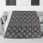 Black and White Bloom Horizontal Flannel Breathable Blanket 4 Sizes - DeRose Seasonal