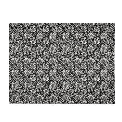 Black and White Bloom Horizontal Flannel Breathable Blanket 4 Sizes - DeRose Seasonal