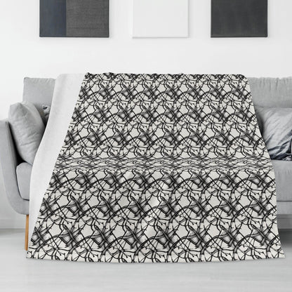 Ink Floral Horizontal Flannel Breathable Blanket 4 Sizes - DeRose Seasonal