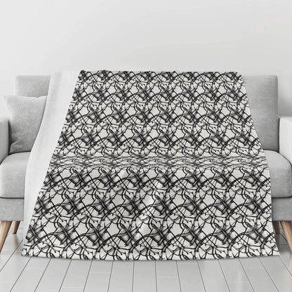 Ink Floral Horizontal Flannel Breathable Blanket 4 Sizes - DeRose Seasonal