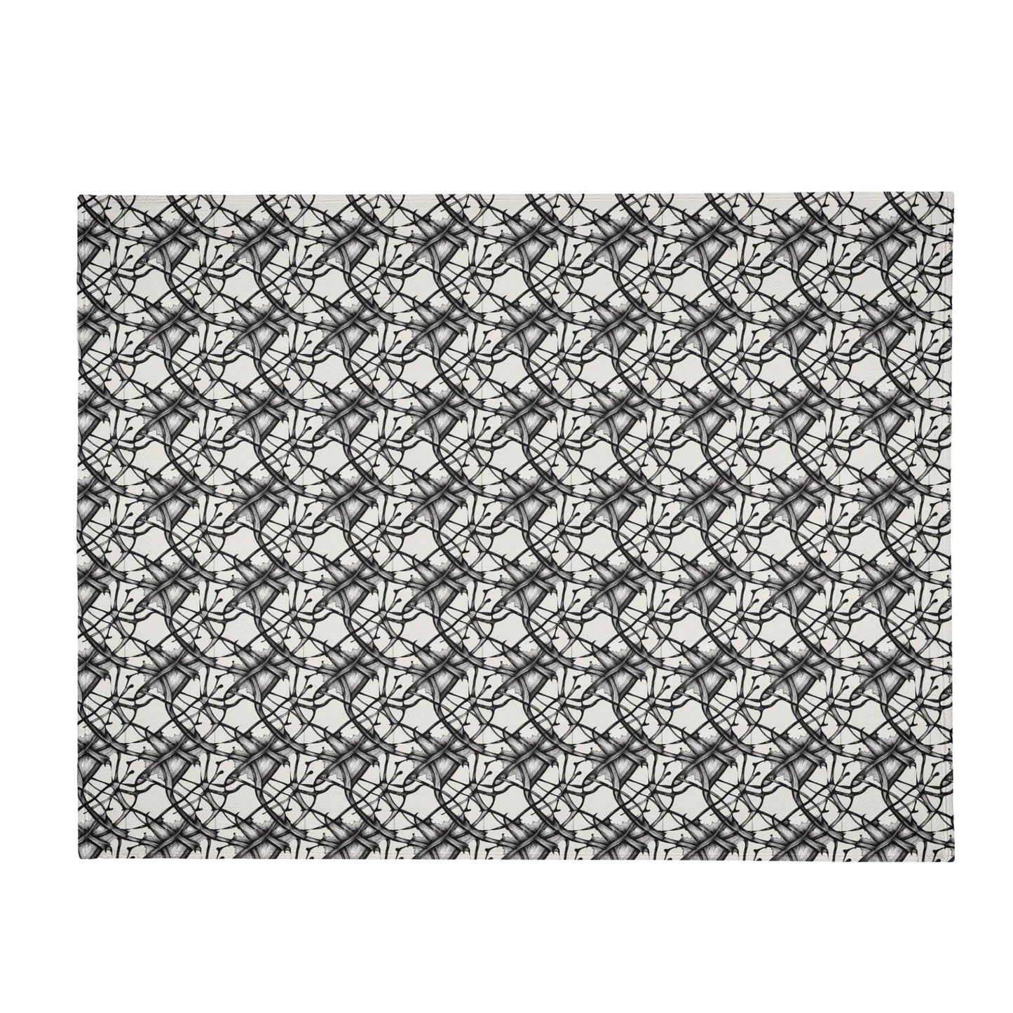 Ink Floral Horizontal Flannel Breathable Blanket 4 Sizes - DeRose Seasonal