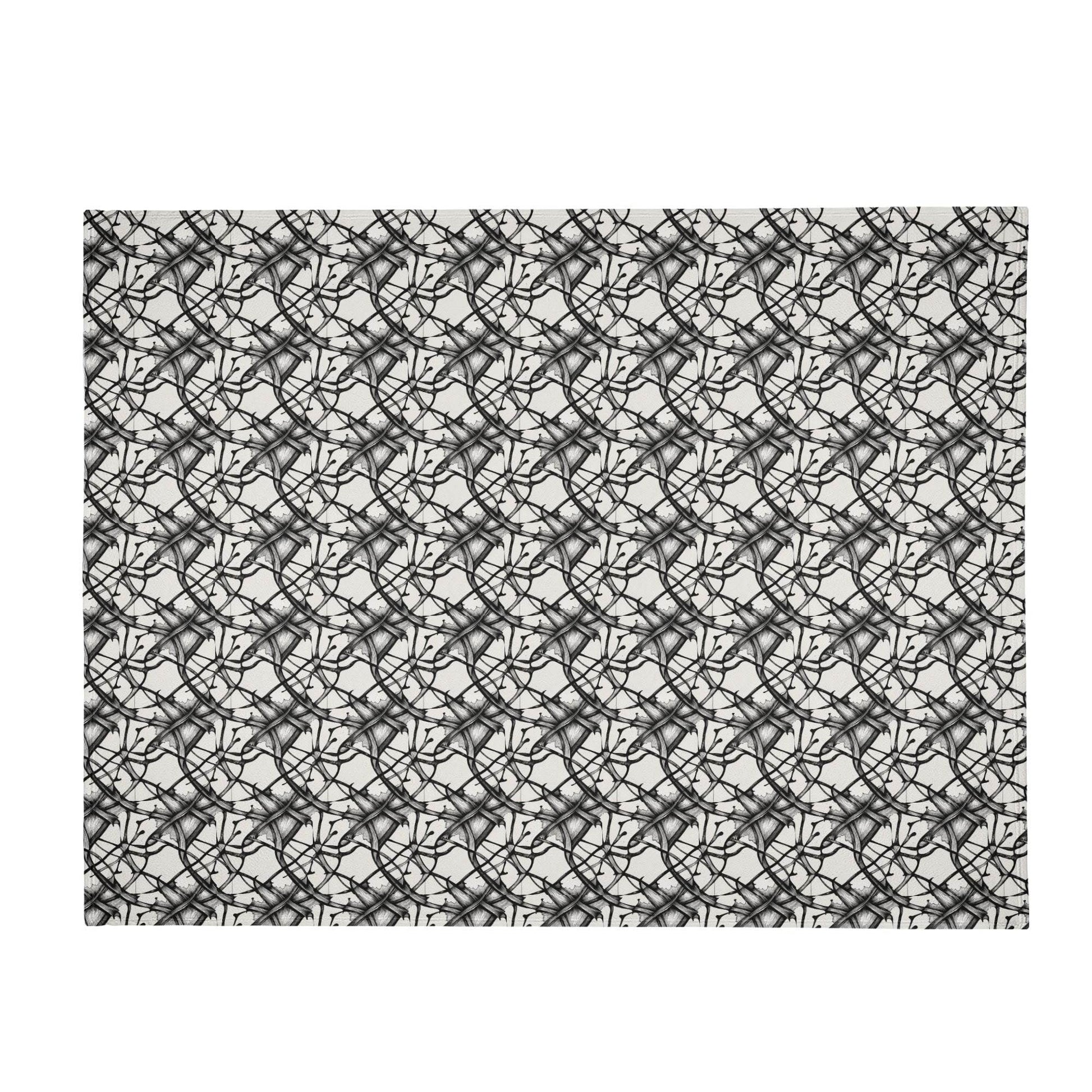 Ink Floral Horizontal Flannel Breathable Blanket 4 Sizes - DeRose Seasonal